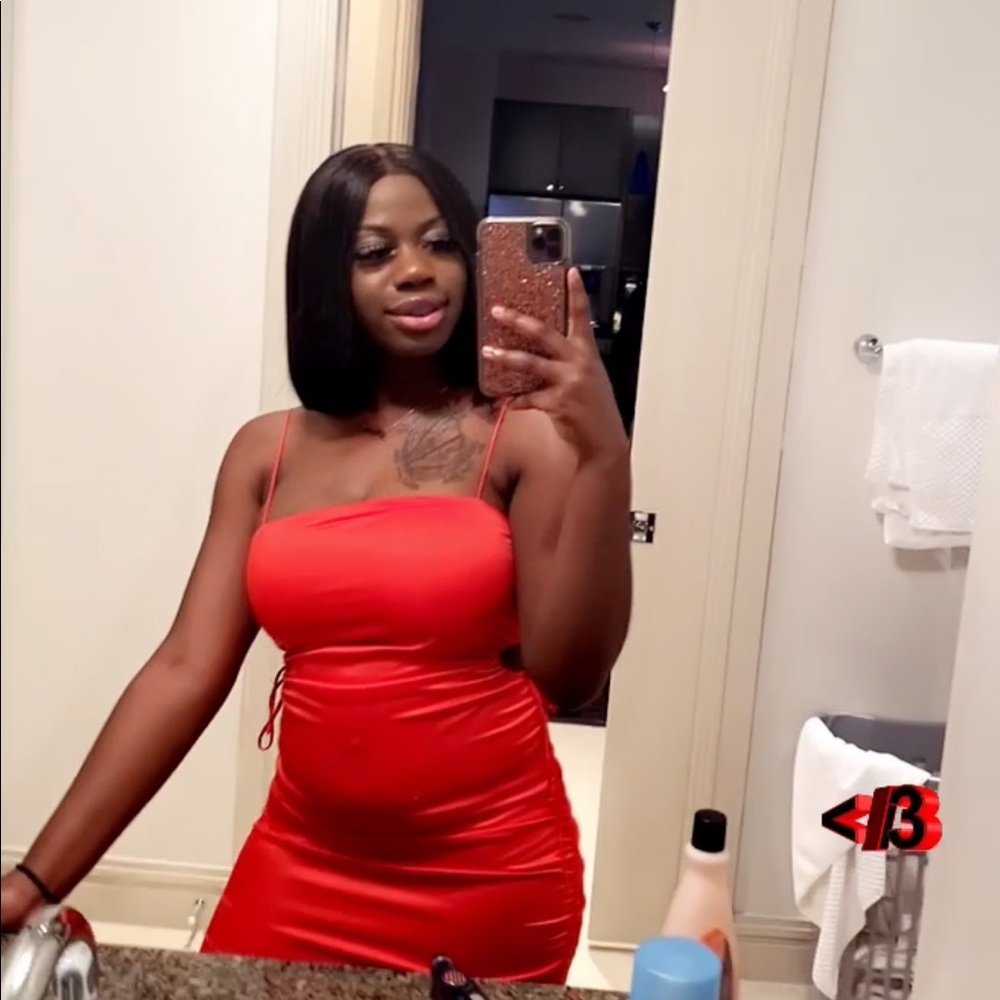 PRETTY SATAN RED DRESS!